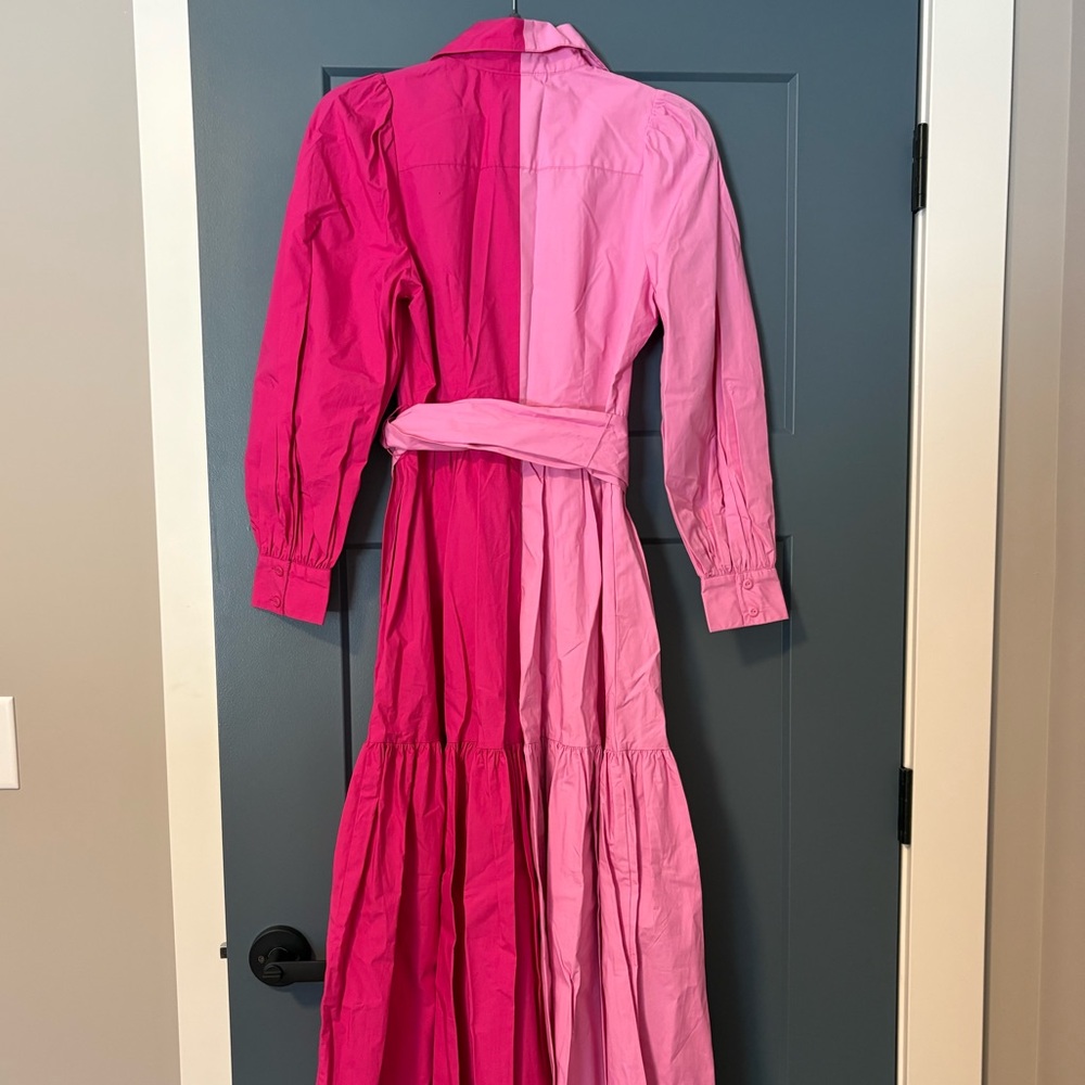 NWT Christopher John Roger for Target pink Colorblock Maxi Shirtdress - Picture 2 of 4